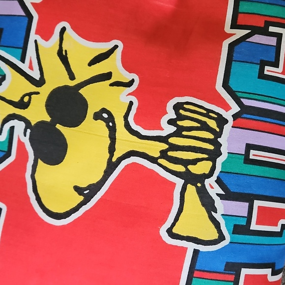 Colorful Snoopy & Woodstock Pillow 1970s Throw Accent Pillow Retro Red - Picture 2 of 5